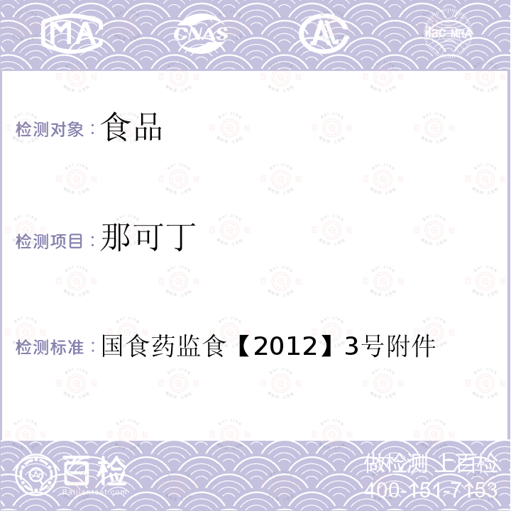 那可丁 國食藥監食【 2012】 3號附件