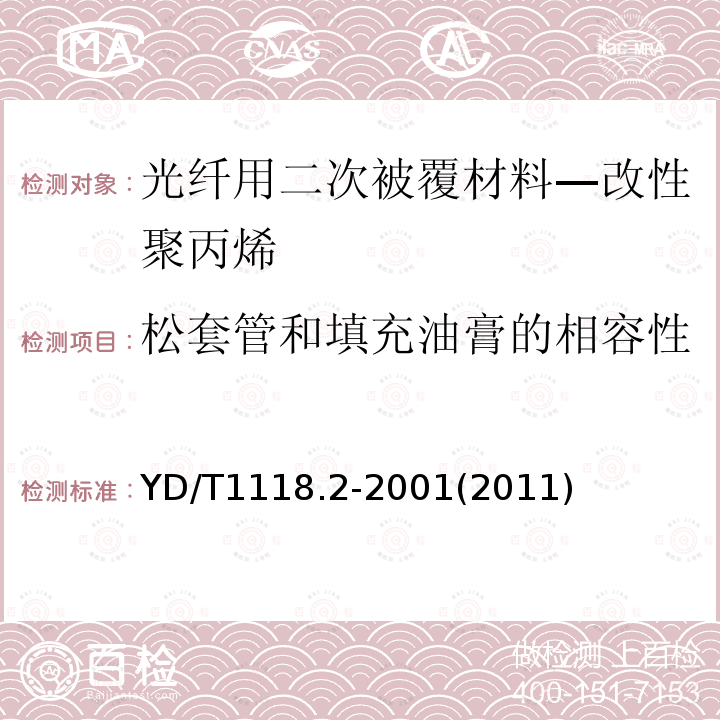 松套管和填充油膏的相容性 光纤用二次被覆材料 第2部分:改性聚丙烯