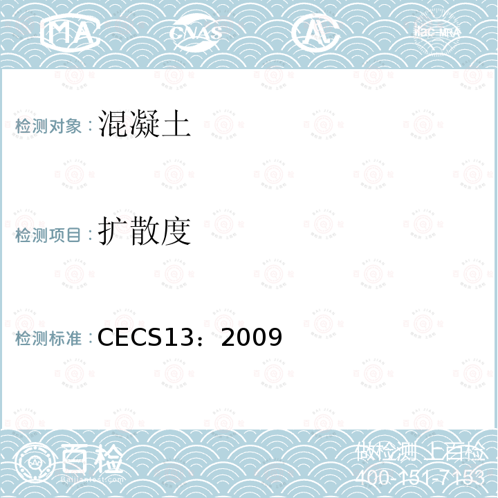 扩散度 CECS13：2009 纤维混凝土试验方法标准