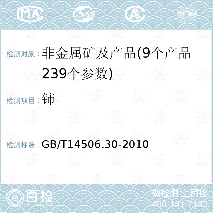 铈 硅酸盐岩石化学分析方法 第30部分：44个元素量测定