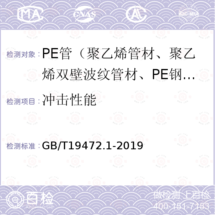 冲击性能 埋地用聚乙烯（PE）结构壁管道系统第1部分：聚乙烯双壁波纹管材 第8.5条