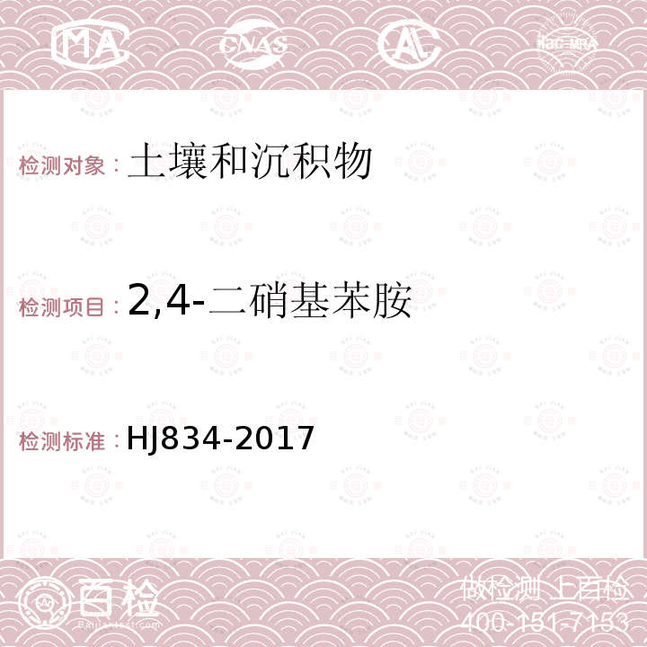 2,4-二硝基苯胺 土壤和沉积物 半挥发性有机物的测定 气相色谱-质谱法