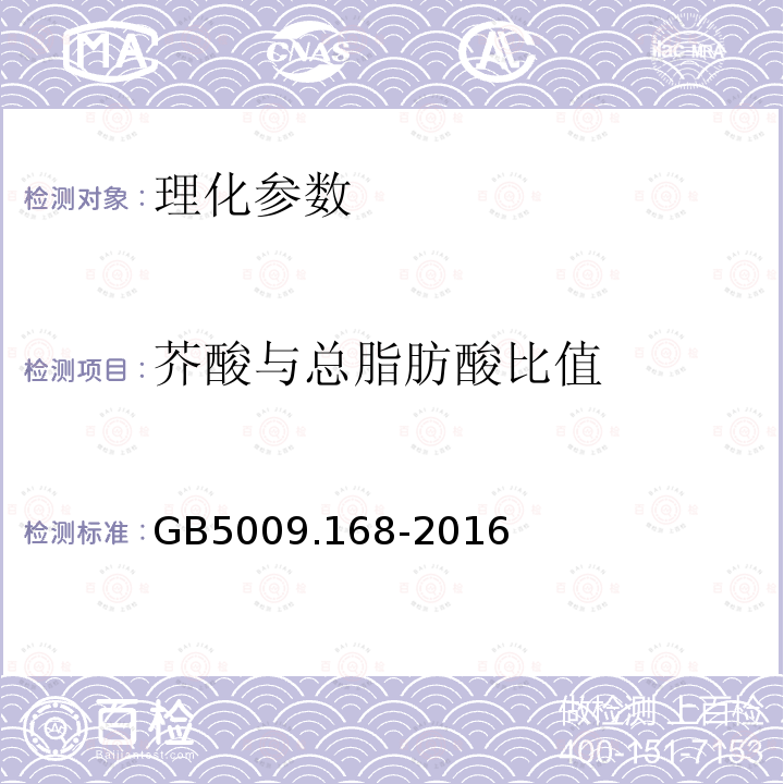 芥酸与总脂肪酸比值 食品安全国家标准 食品中脂肪酸的测定