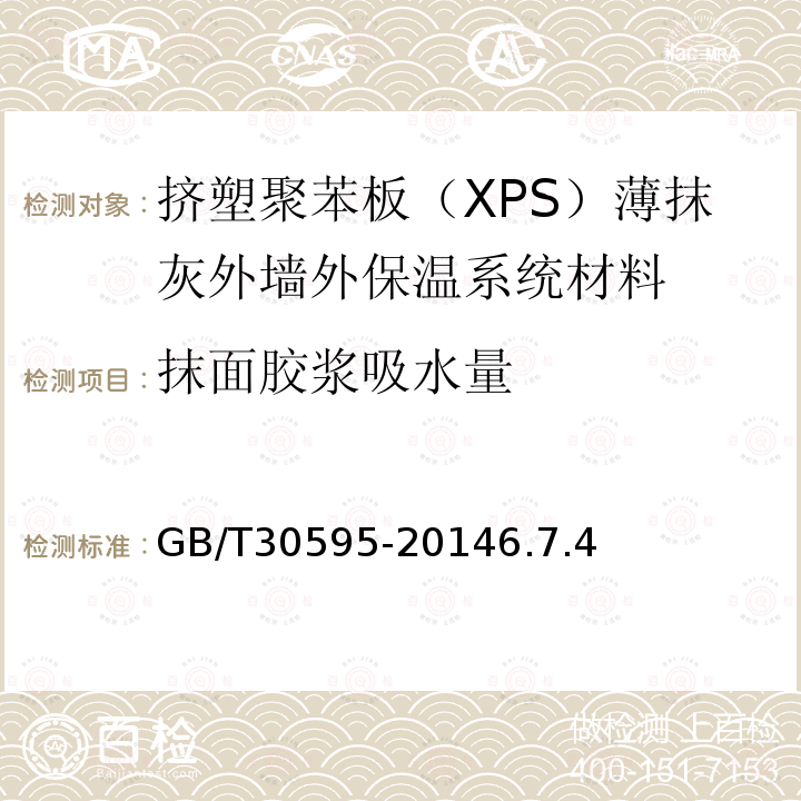 抹面胶浆吸水量 挤塑聚苯板（XPS）薄抹灰外墙外保温系统材料