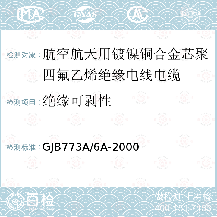 绝缘可剥性 航空航天用镀镍铜合金芯聚四氟乙烯绝缘电线电缆详细规范