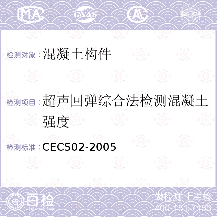 超声回弹综合法检测混凝土强度 超声回弹综合法检测混凝土强度技术规程