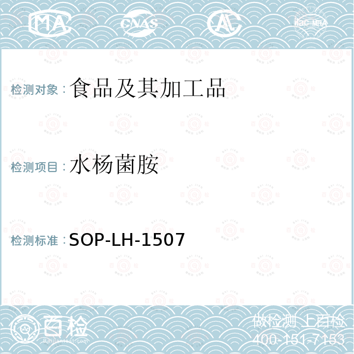 水杨菌胺 食品中多种农药残留的筛查测定方法—气相（液相）色谱/四级杆-飞行时间质谱法