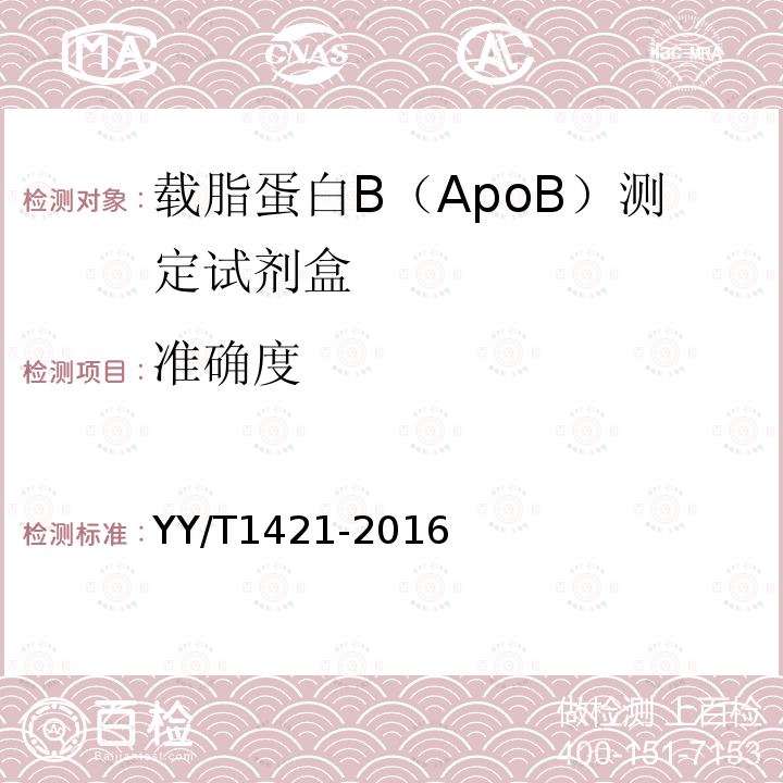 准确度 载脂蛋白B（ApoB）测定试剂盒(免疫比浊法)