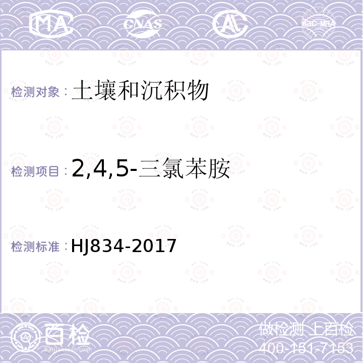 2,4,5-三氯苯胺 土壤和沉积物 半挥发性有机物的测定 气相色谱-质谱法