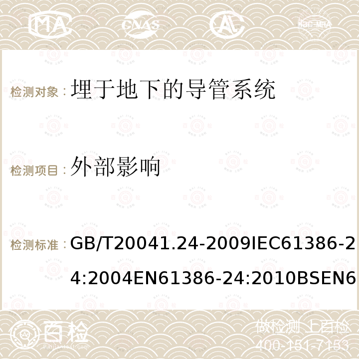 外部影响 电缆管理用导管系统 第24部分:埋于地下的导管系统的特殊要求