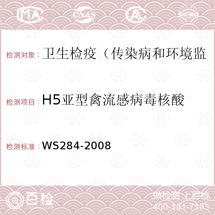 H5亚型禽流感病毒核酸 人感染高致病性禽流感诊断标准