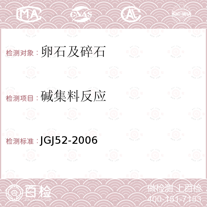 碱集料反应 普通混凝土用砂、石质量及检验方法标准