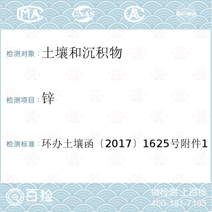 鋅 全國土壤污染狀況詳查土壤樣品分析測試方法技術規定 第一部分 7-1 電感耦合等離子體發射光譜法