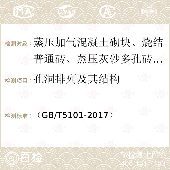 孔洞排列及其结构 烧结普通砖