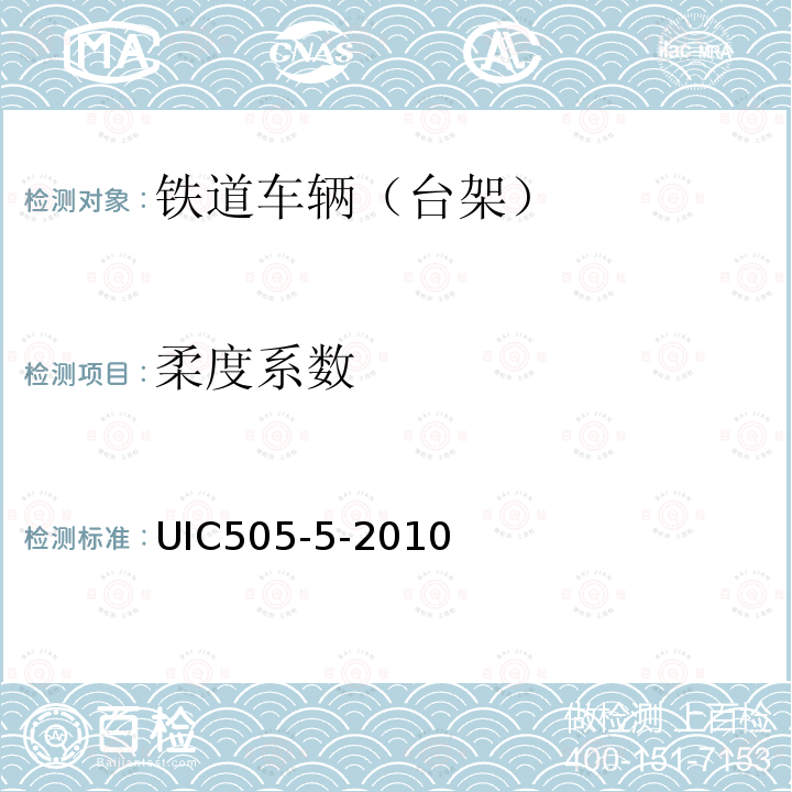 柔度系数 UIC 505-1至505-4通用基础条件规程编制和条文的说明