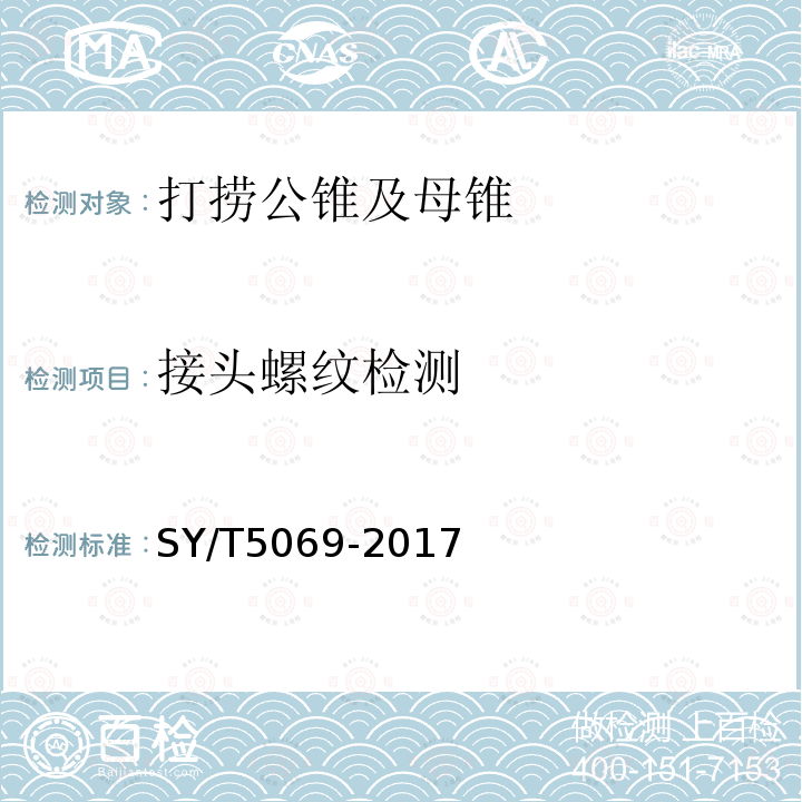 接头螺纹检测 石油天然气工业 钻井和采油设备 管柱类落物打捞工具