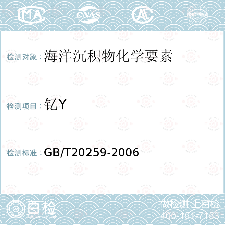 钇Y 大洋多金属结核化学分析方法 （ 18.微量、痕量成分分析 电感耦合等离子体质谱法）