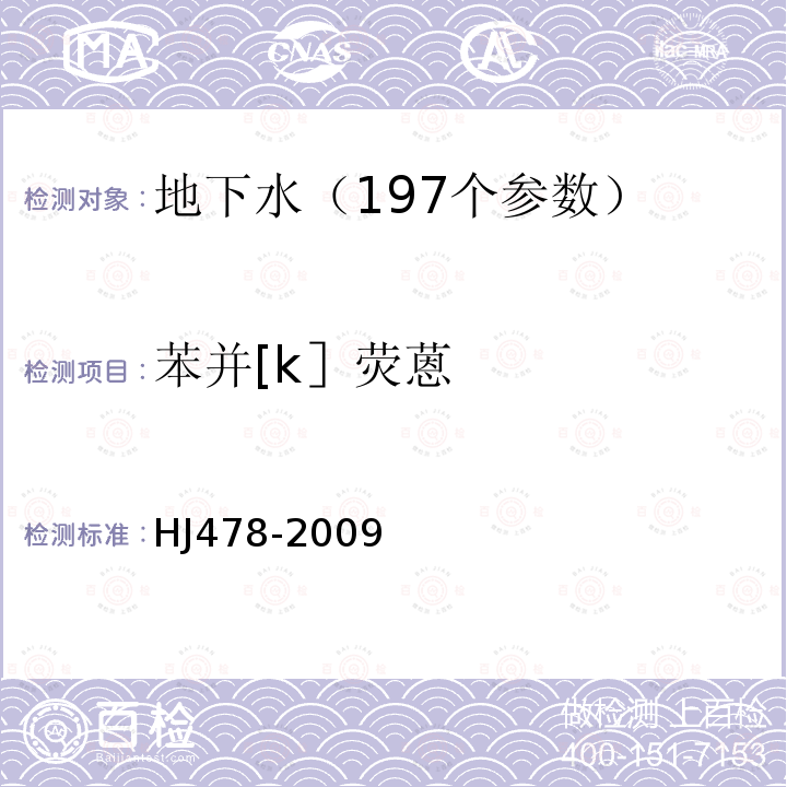 苯并[k］荧蒽 水质 多环芳烃的测定 液液萃取和固相萃取高效液相色谱法