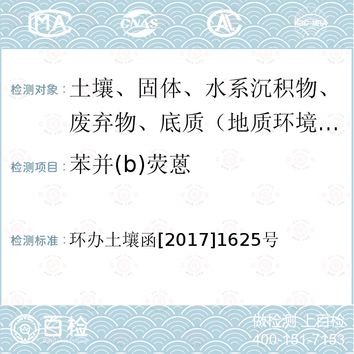 苯并(b)荧蒽 全国土壤污染状况详查土壤样品分析测试方法技术规定 第二部分1多环芳烃类