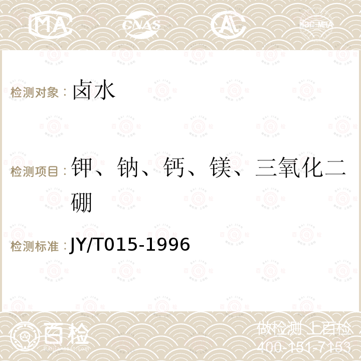 钾、钠、钙、镁、三氧化二硼 感耦等离子体原子发射光谱方法通则