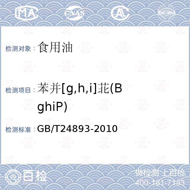 苯并[g,h,i]苝(BghiP) 动植物油脂 多环芳烃的测定