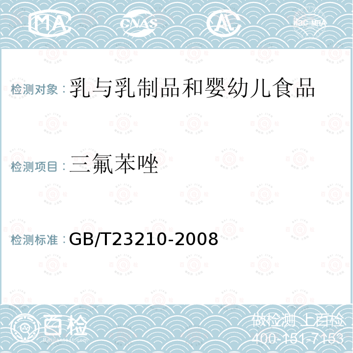 三氟苯唑 牛奶和奶粉中511種農藥及相關化學品殘留量的測定氣相色譜-質譜法