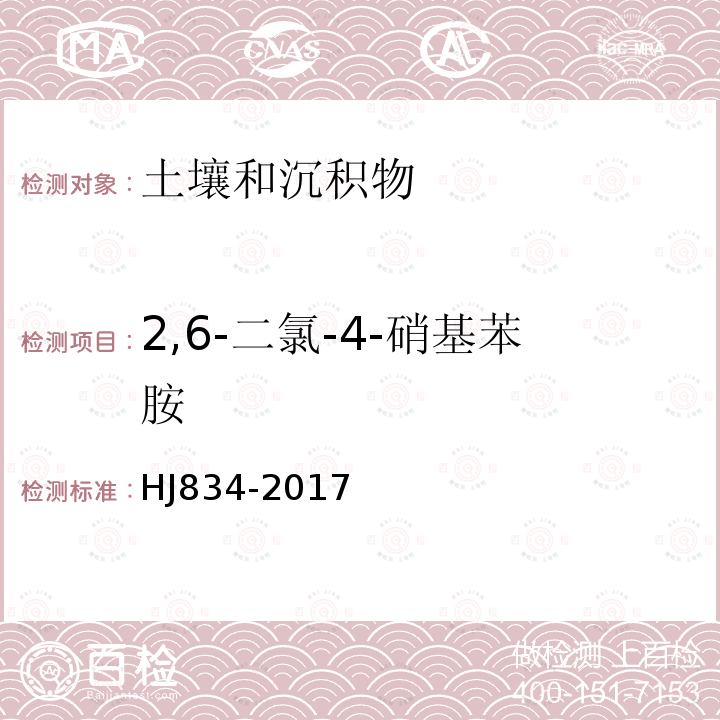 2,6-二氯-4-硝基苯胺 土壤和沉积物 半挥发性有机物的测定 气相色谱-质谱法