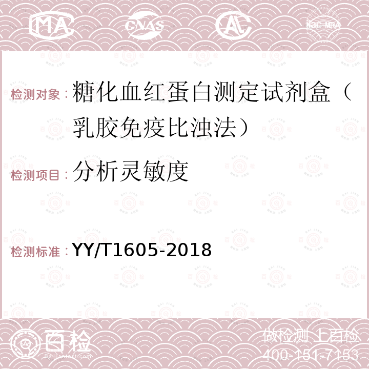 分析灵敏度 糖化血红蛋白测定试剂盒（乳胶免疫比浊法）