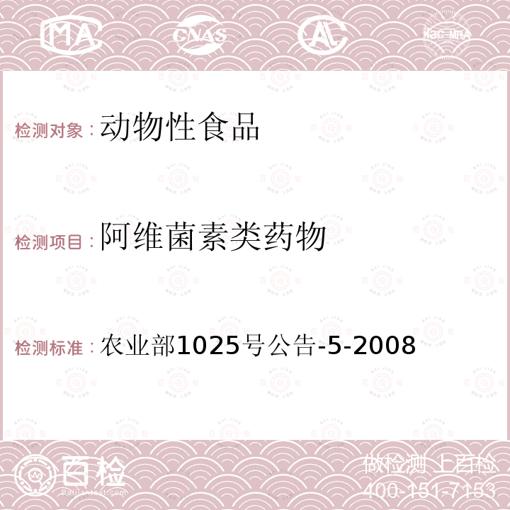 阿维菌素类药物 动物性食品中阿维菌素类药物残留检测——酶联免疫吸附法,高效液相色谱和液相色谱-串联质谱法