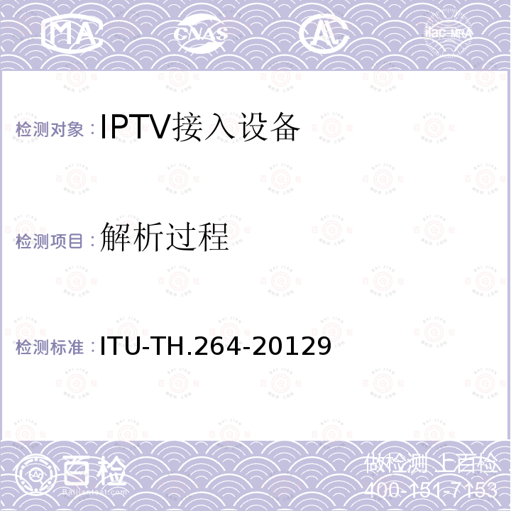 解析过程 ITU-TH.264-20129 通用视听设备高级视频编码