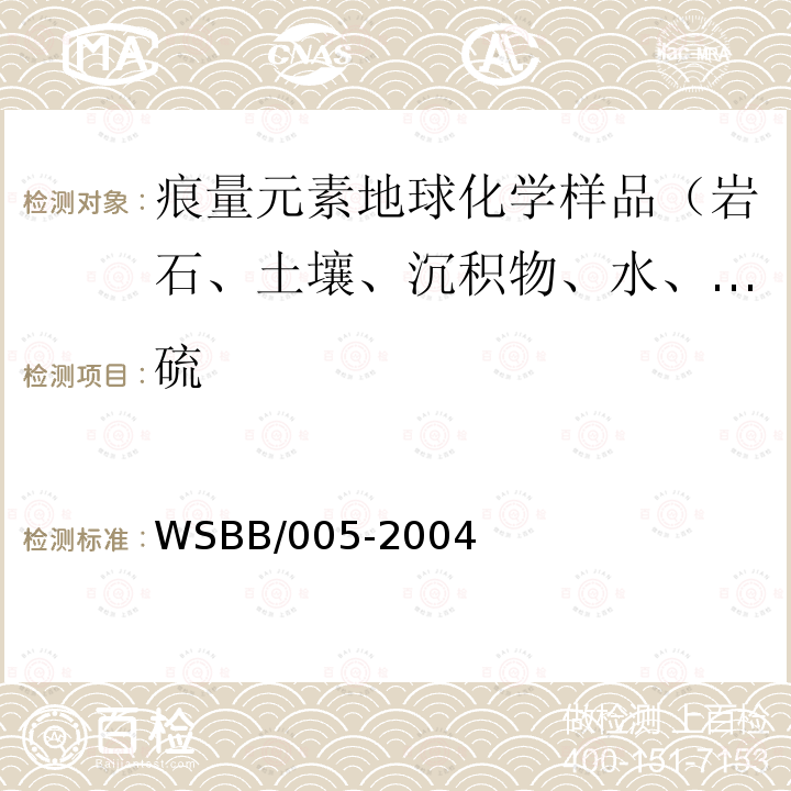 硫 勘查地球化学样品分析方法，X射线荧光光谱法测定34种主,次和痕量元素