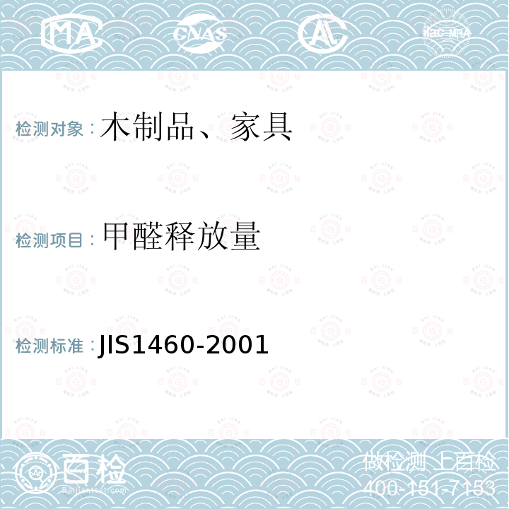 甲醛释放量 JIS1460-2001 建筑板材甲醛散发的测定-干燥器法