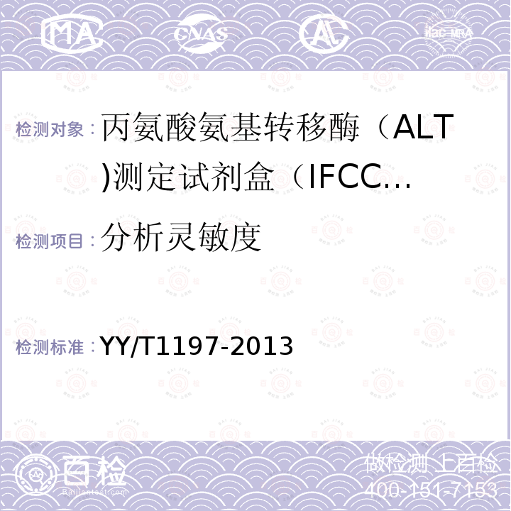 分析灵敏度 丙氨酸氨基转移酶（ALT)测定试剂盒（IFCC法）