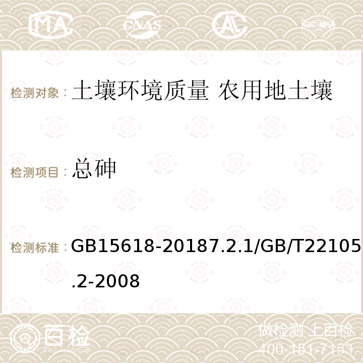 總砷 土壤環境質量 農用地土壤污染風險管控標準（試行）