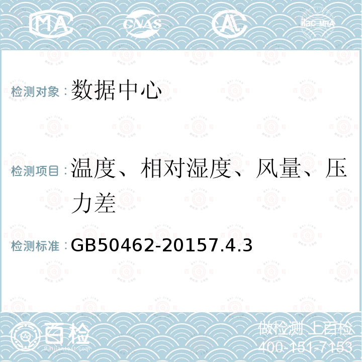 温度、相对湿度、风量、压力差 数据中心基础设施施工及验收规范