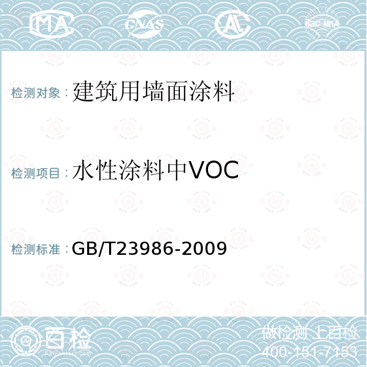 水性涂料中VOC GB/T 23986-2009 色漆和清漆 挥发性有机化合物(VOC)含量的测定 气相色谱法