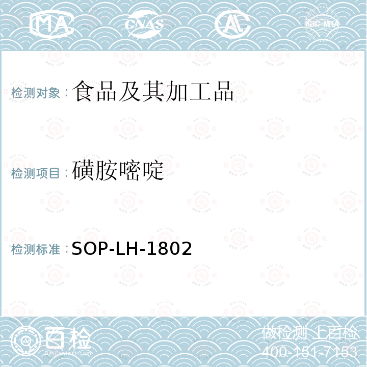 磺胺嘧啶 动物源性食品中多种药物残留的筛查方法—液相色谱-高分辨质谱法