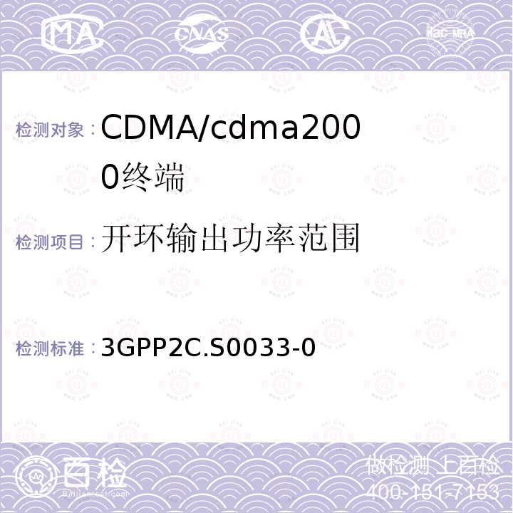 开环输出功率范围 cmda2000高速率分组数据接入终端的建议最低性能