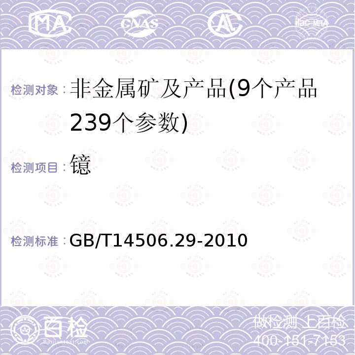 镱 硅酸盐岩石化学分析方法 第29部分：稀土等22个元素量测定