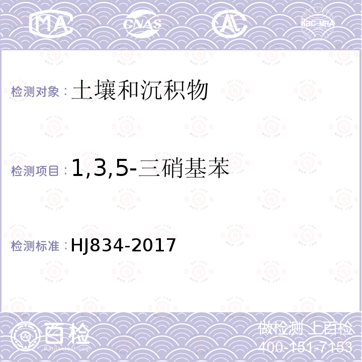 1,3,5-三硝基苯 土壤和沉积物 半挥发性有机物的测定 气相色谱-质谱法