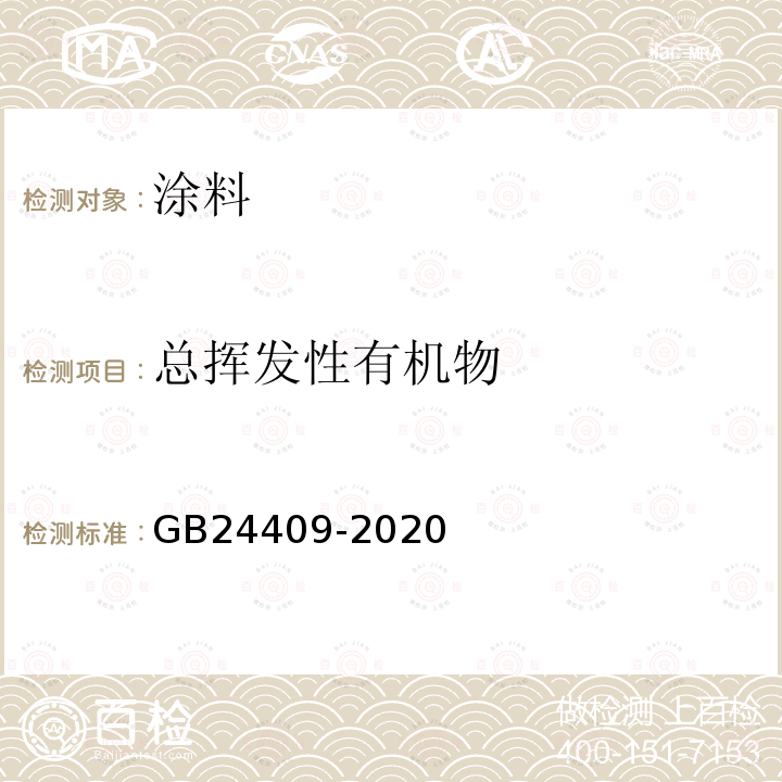 总挥发性有机物 车辆涂料中有害物质限量