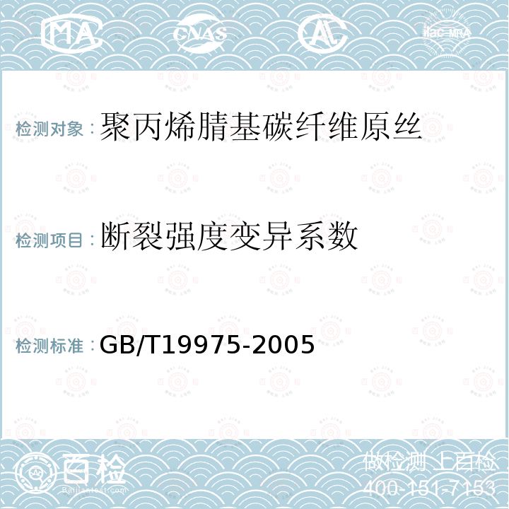 断裂强度变异系数 高强化纤长丝拉伸性能试验方法