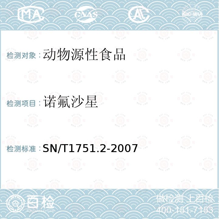 诺氟沙星 进出口动物源性食品中喹诺酮类药物残留量检测方法 第2部分：液相色谱-质谱/质谱法