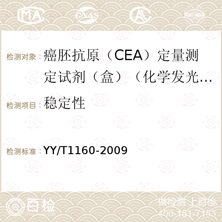 稳定性 癌胚抗原(CEA)定量测定试剂(盒)(化学发光免疫分析法)