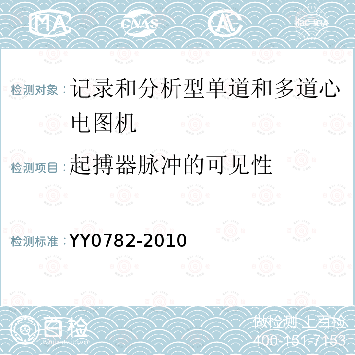 起搏器脉冲的可见性 医用电气设备 第2-51部分：记录和分析型单道和多道心电图机安全和基本性能专用要求