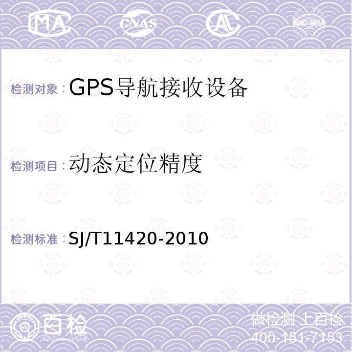 动态定位精度 GPS导航接收设备通用规范