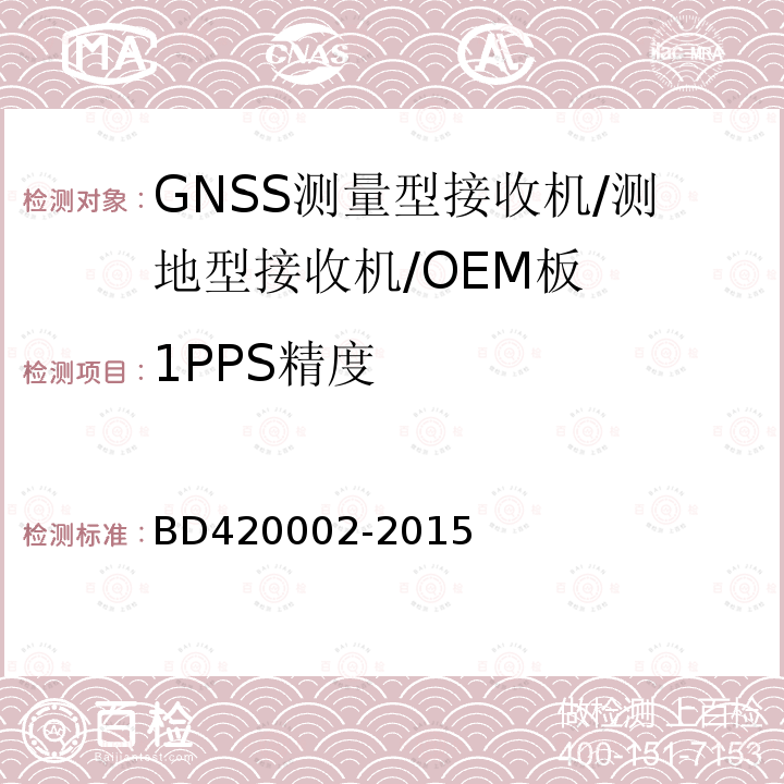 1PPS精度 北斗/全球卫星导航系统（GNSS)测量型OEM板性能要求及测试方法