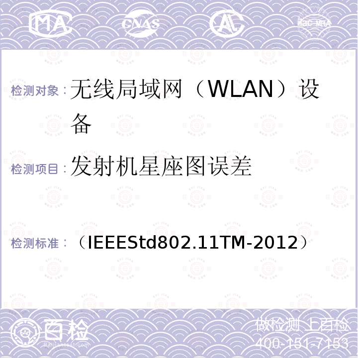 发射机星座图误差 信息技术 系统间远程通信和信息交换 局域网和城域网 特定要求 第11部分：无线局域网媒体访问控制和物理层规范