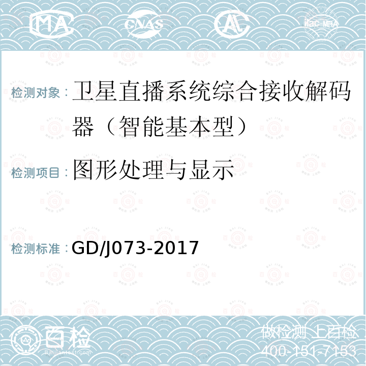 圖形處理與顯示 衛(wèi)星直播系統(tǒng)綜合接收解碼器（智能基本型）技術(shù)要求和測量方法