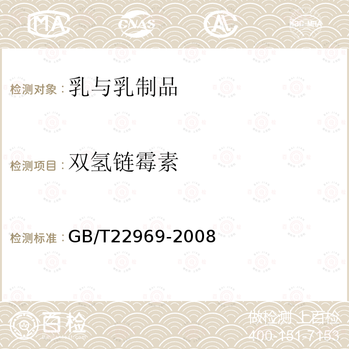雙氫鏈霉素 奶粉和牛奶中鏈霉素,雙氫鏈霉素和卡那霉素殘留量的測定 液相色譜-串聯質譜法